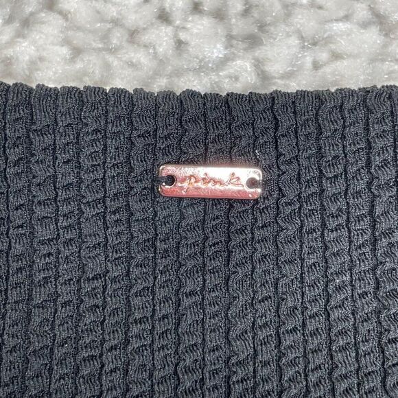 Victoria's Secret Pink Swim Rib Texture Shortie Bottom Black XL NEW - Picture 6 of 8